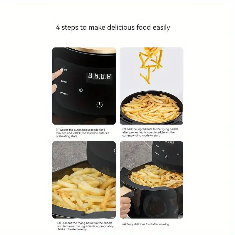 Digital Air Fryer – Healthy, Oil-Free Cooking with Rapid Hot Air Technology