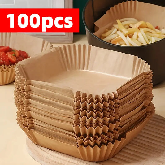 100pcs Non-Stick Brown Paper Liners