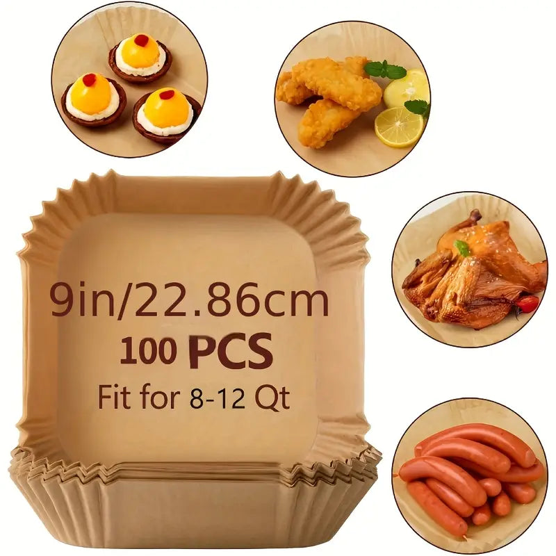 100pcs Non-Stick Brown Paper Liners