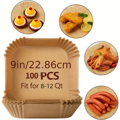100pcs Non-Stick Brown Paper Liners