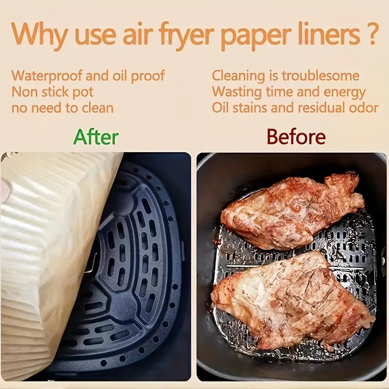100pcs Non-Stick Brown Paper Liners