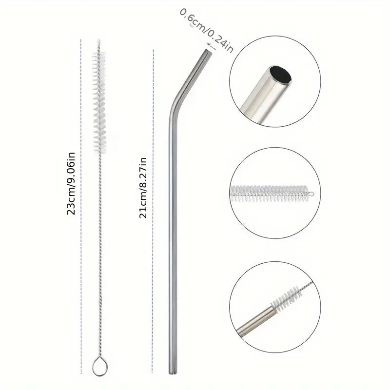 4pcs Stainless Steel Straws