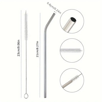 4pcs Stainless Steel Straws