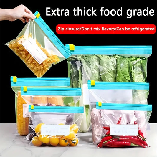 60pcs of Three Sizes Zippered Food Storage Bags