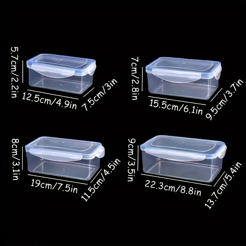 8pcs Set of Transparent Multi-Compartment Sealed Grain Storage Containers with Lids