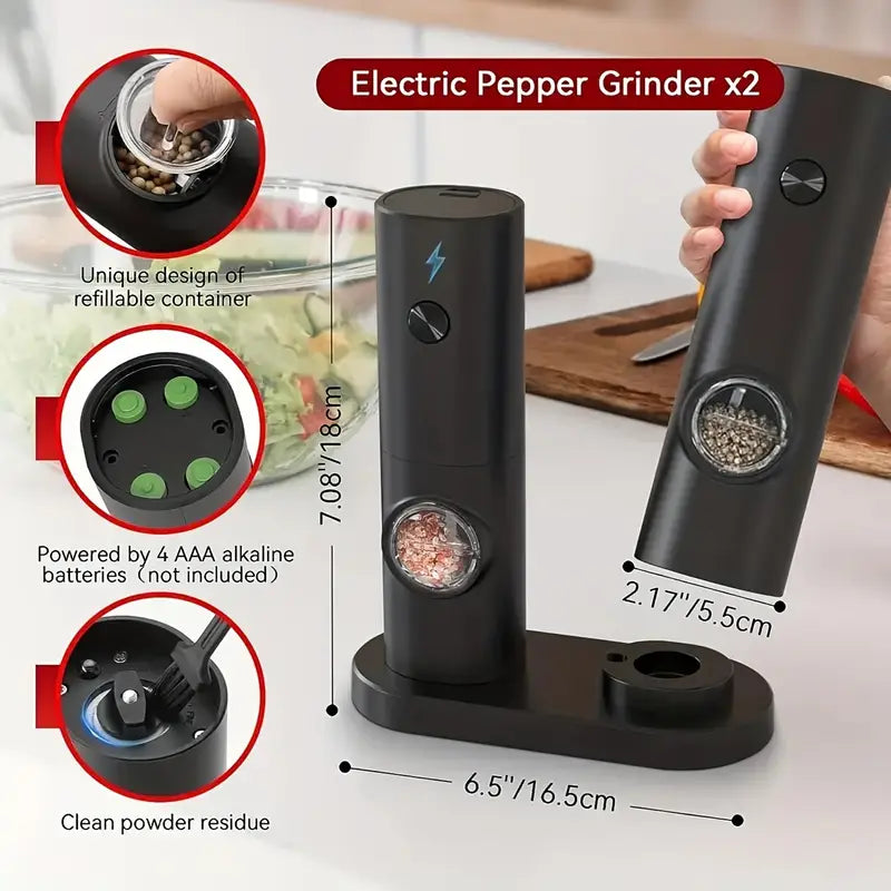 Automatic Electric Salt and Pepper Grinder Set