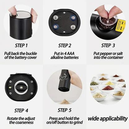 Automatic Electric Salt and Pepper Grinder Set