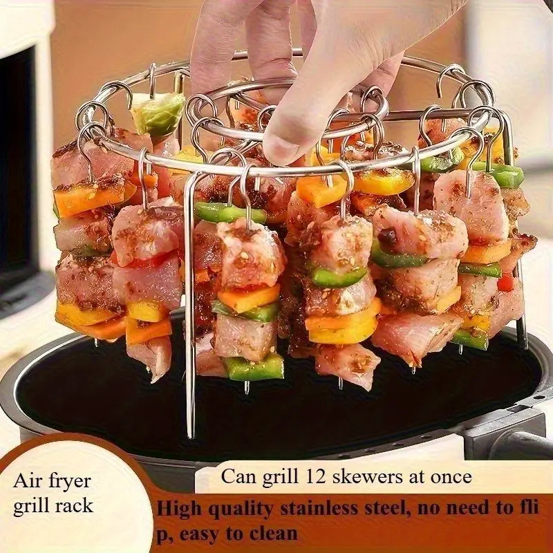 Stainless Steel Vertical BBQ Grill with 12/24 Skewers