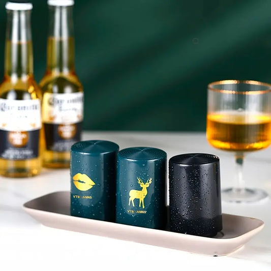 Magnetic Automatic Beer Bottle Opener with Press Lid & Corkscrew Tool