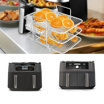 Heavy-Duty Commercial & Home Air Fryer Grill - 304 Stainless Steel Multi-Layer Rack